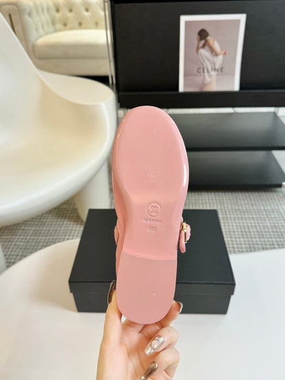 MARY JANE SHOES LIGHT PINK SHEEPSKIN