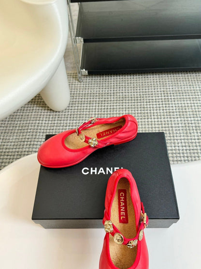 MARY JANE SHOES ROSE RED SHEEPSKIN
