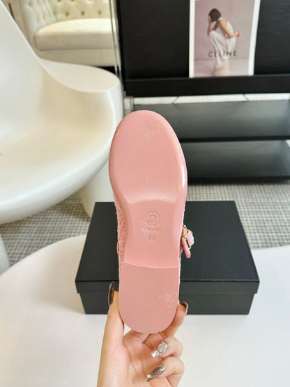 MARY JANE SHOES LIGHT PINK WOOL TWEED