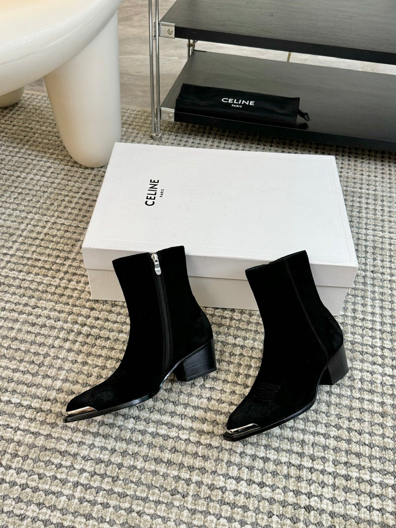 ANKLE BOOTS 45 MM IN BLACK SUEDE