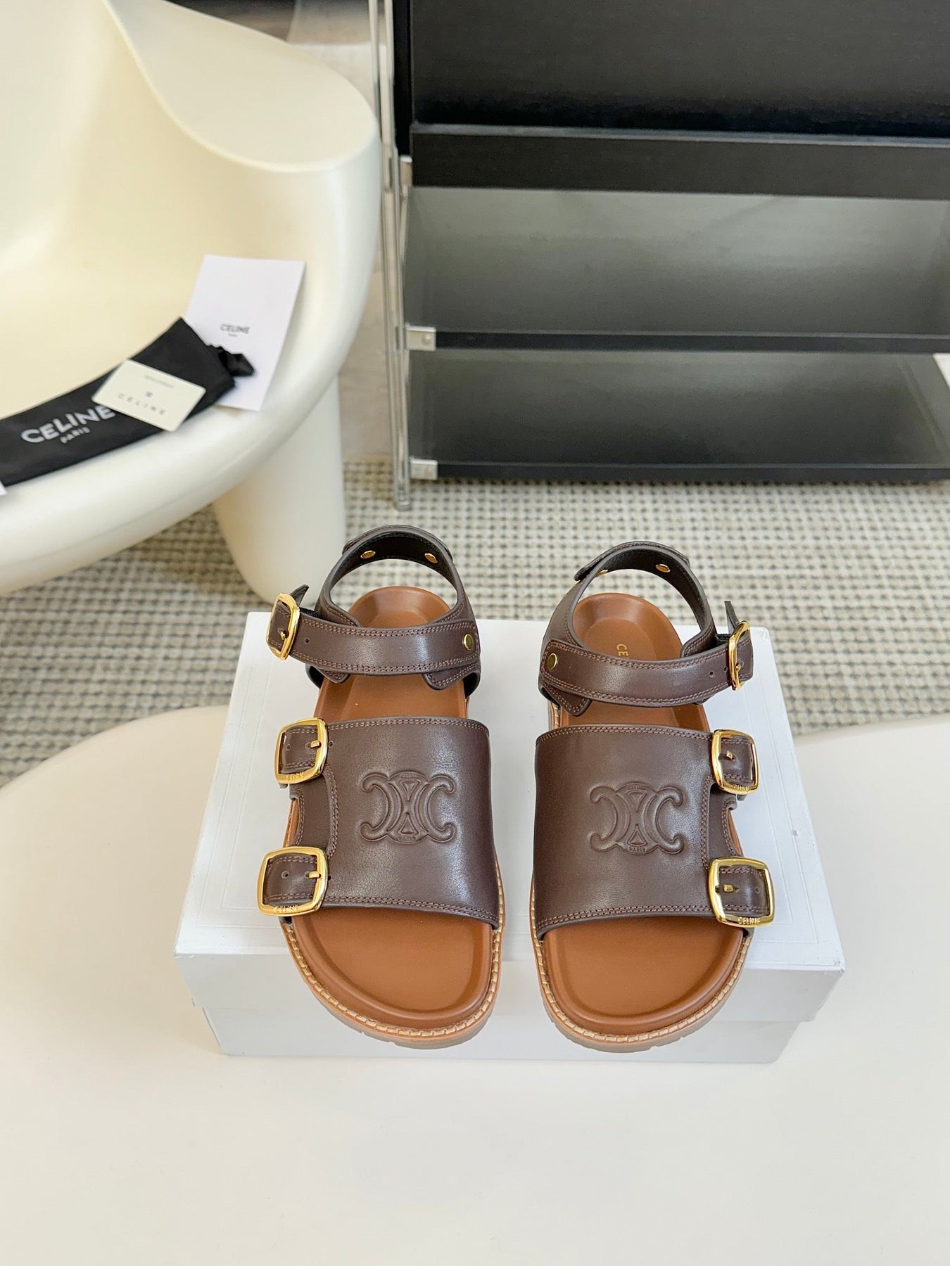 MINO SANDAL IN CHOCOLATE BROWN CALFSKIN