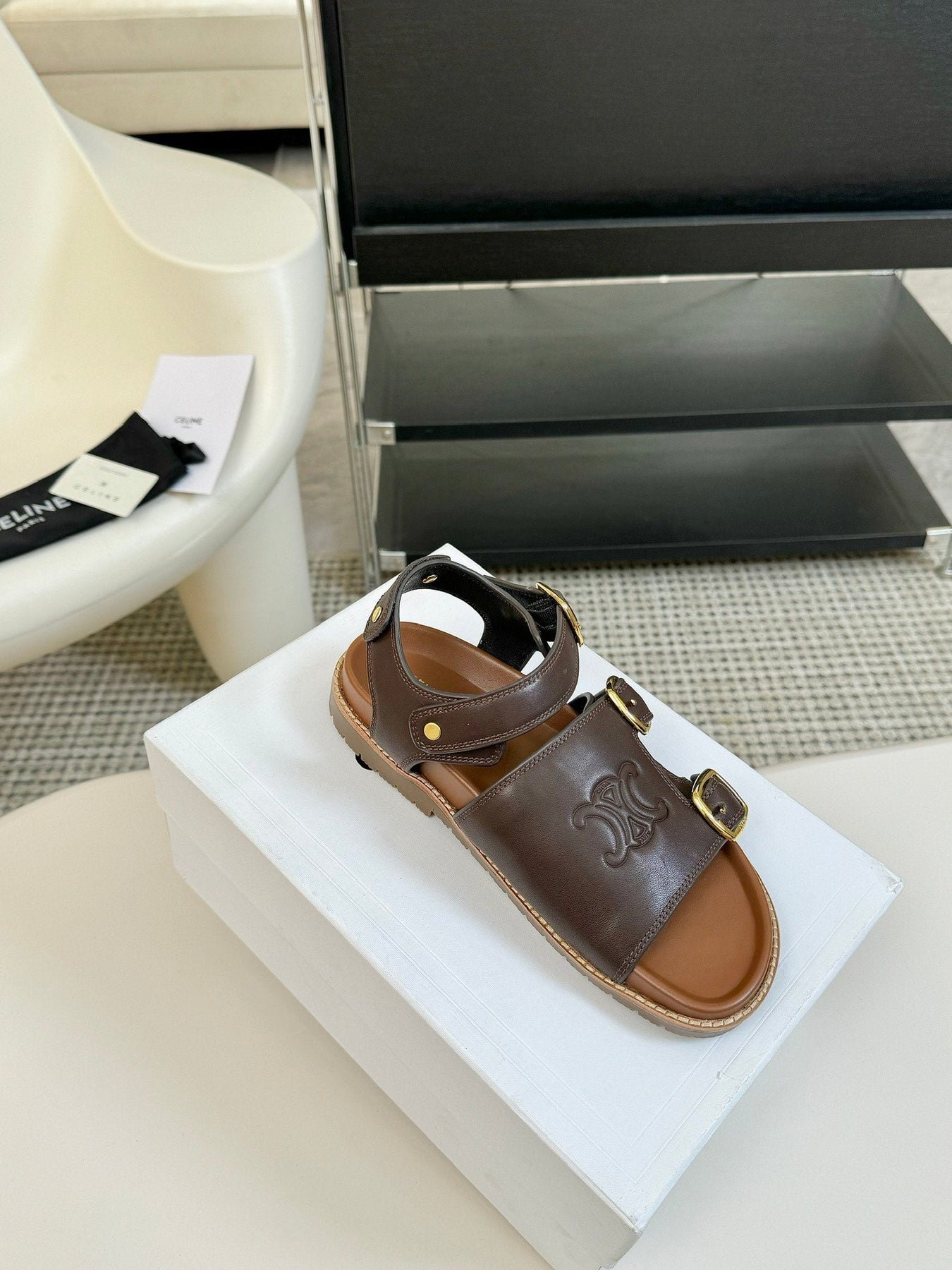 MINO SANDAL IN CHOCOLATE BROWN CALFSKIN