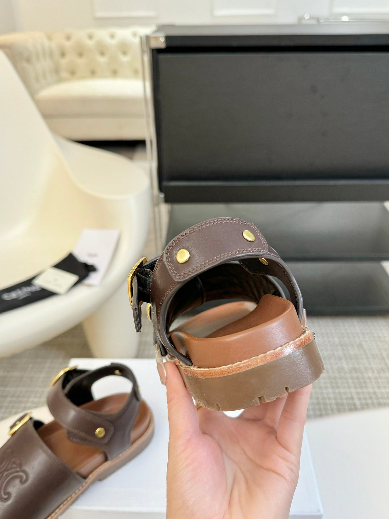 MINO SANDAL IN CHOCOLATE BROWN CALFSKIN