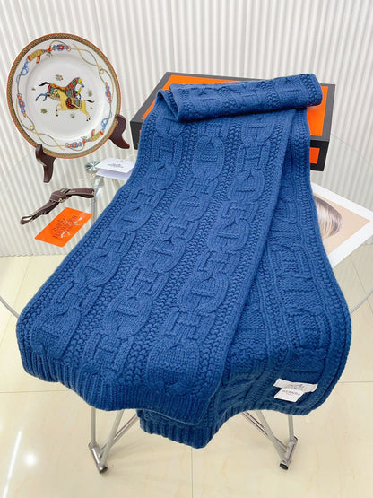 FAUBOURG MUFFLER 170 CM IN COBALT BLUE CASHMERE