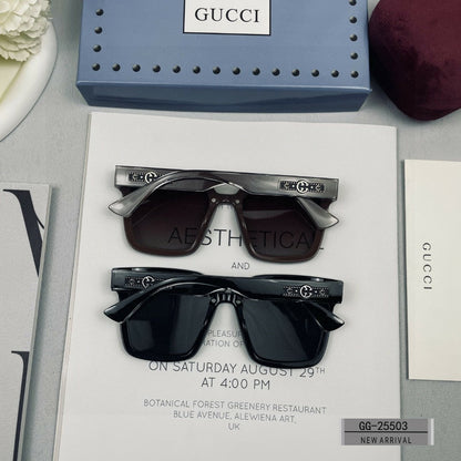 EMBOSSED LOGO SQUARE FRAME SUNGLASSES 25503 IN ACETATE