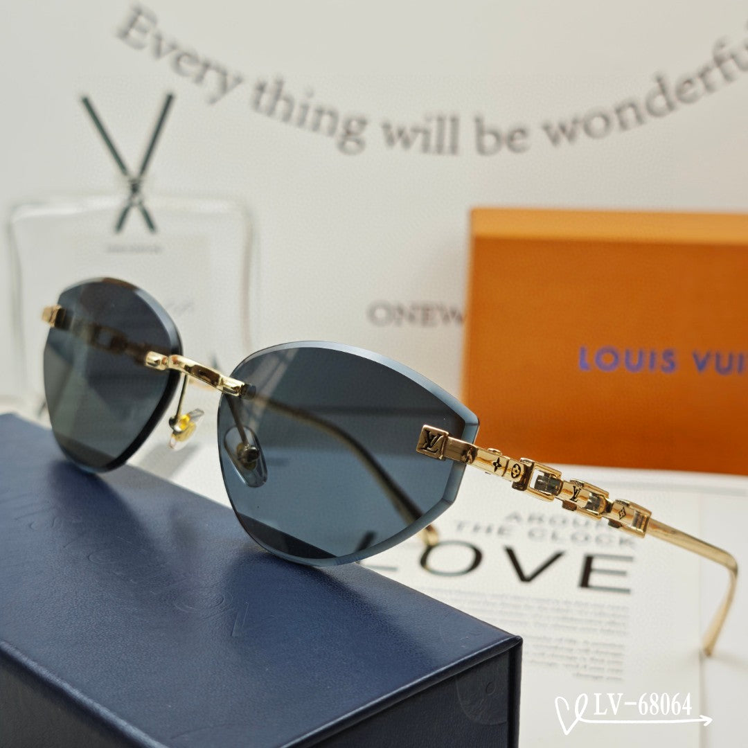 CHAIN CAT EYE SUNGLASSES 68064 IN METAL