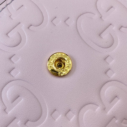 CONTINENTAL WALLET 19 IN LIGHT VIOLET EMBOSSED CALFSKIN GOLD HARDWARE