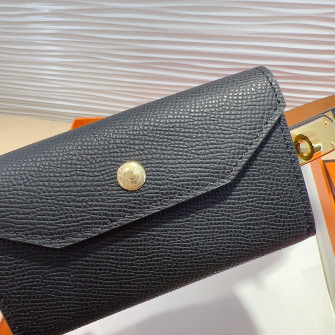 HM KELLY POCKET 18MM BELT BLACK LEATHER GOLD HARDWARE