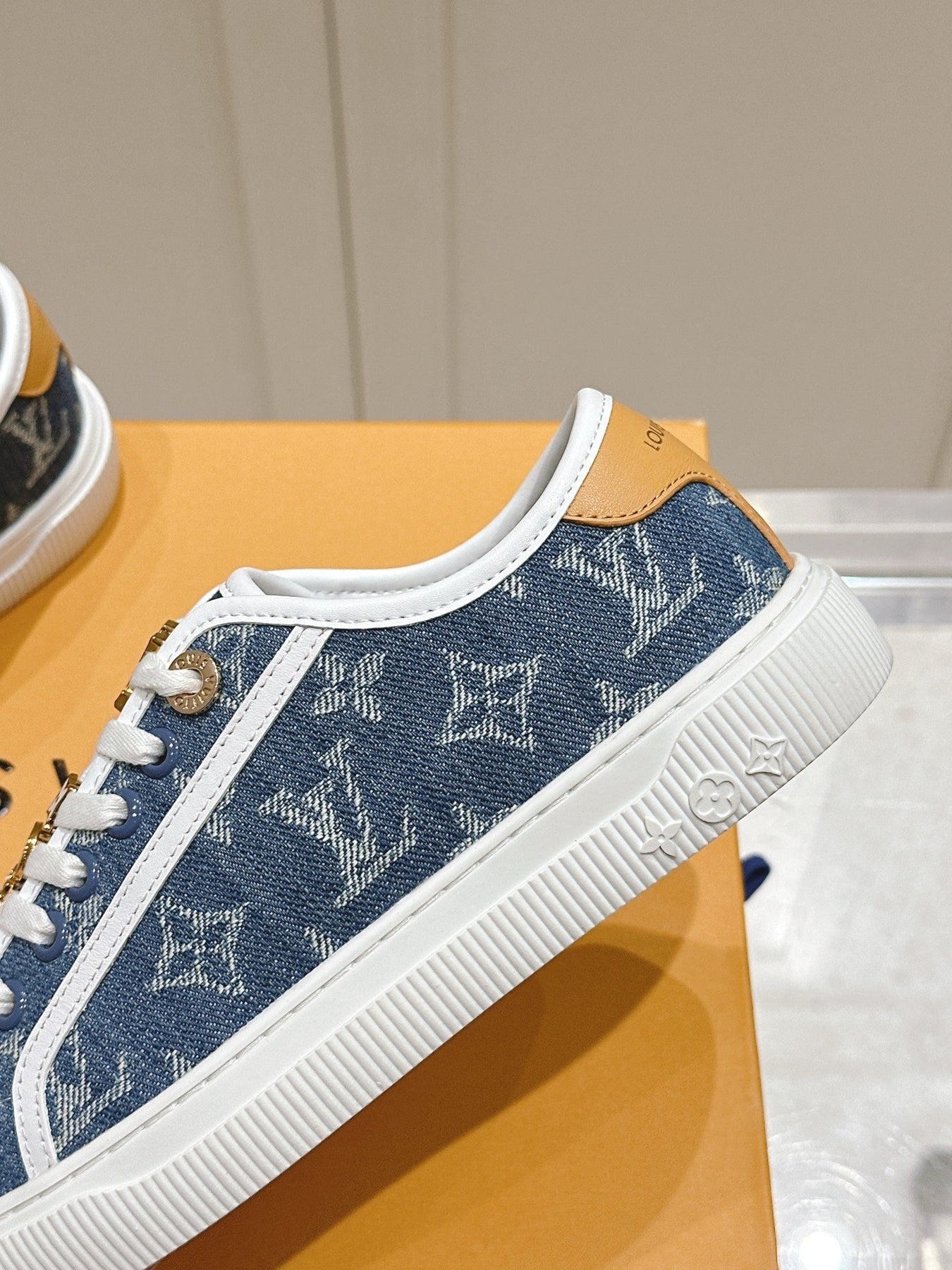 LV LAGOON SNEAKER IN DENIM BLUE MONOGRAM WITH BUCKLE