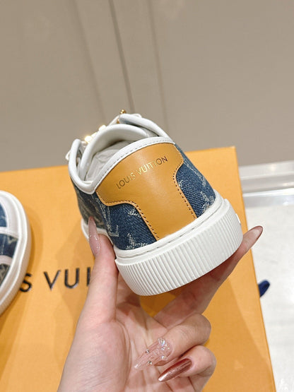 LV LAGOON SNEAKER IN DENIM BLUE MONOGRAM WITH BUCKLE