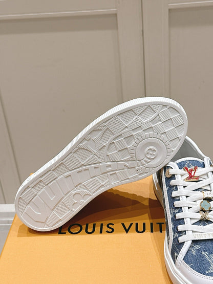 LV LAGOON SNEAKER IN DENIM BLUE MONOGRAM WITH BUCKLE