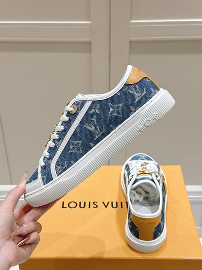 LV LAGOON SNEAKER IN DENIM BLUE MONOGRAM WITH BUCKLE