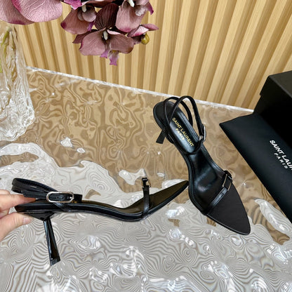 KITTY SANDALS 70 IN BLACK LEATHER