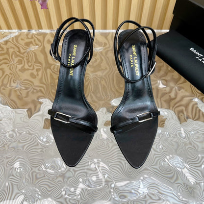 KITTY SANDALS 70 IN BLACK LEATHER