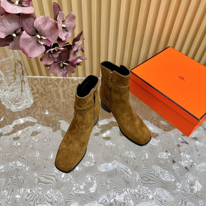 JILL 60 ANKLE BOOT IN CHOCOLATE BROWN SUEDE