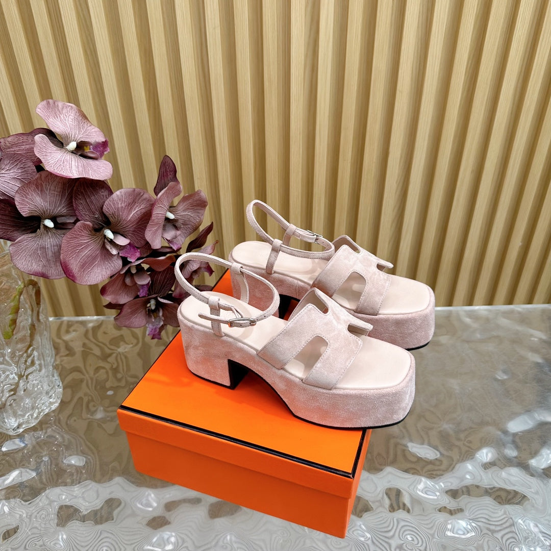 JAM 30 SANDAL IN BABY PINK VELVET