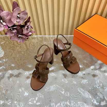 JAZZ 90 SANDAL IN WALNUT BROWN SUEDE