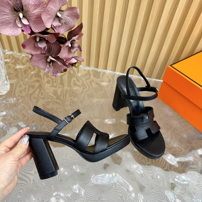 JAZZ 90 SANDAL IN BLACK CALFSKIN