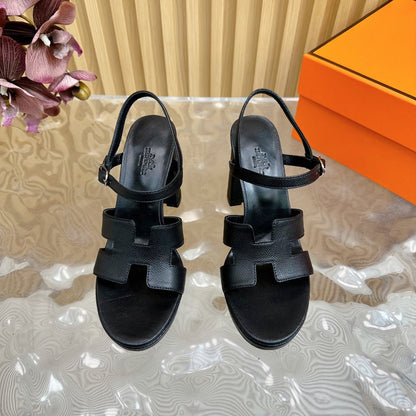 JAZZ 90 SANDAL IN BLACK CALFSKIN