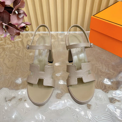 JAZZ 90 SANDAL IN WOOD BROWN CALFSKIN