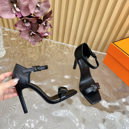 JULY SANDAL 105 MM IN BLACK CALFSKIN