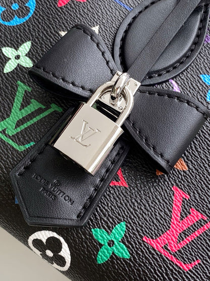 ONTHEGO EAST WEST BAG 25 IN COLORFUL MONOGRAM PATTERN CANVAS