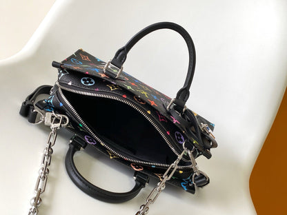 ONTHEGO EAST WEST BAG 25 IN COLORFUL MONOGRAM PATTERN CANVAS