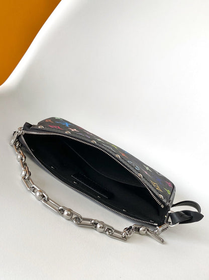 POCHETTE ACCESSOIRES 22 BAG IN MULTICOLOR MONOGRAM CANVAS AND COWHIDE