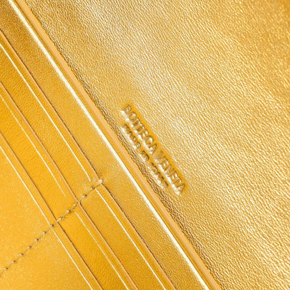 BV Long Clutch Andiamo 31 Gold Metalic Leather Ghw