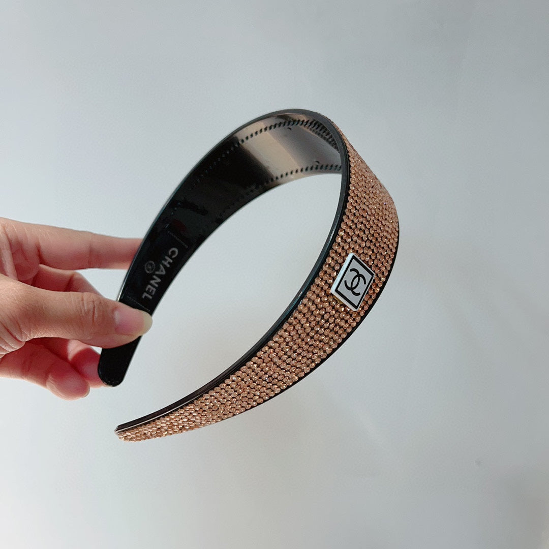 BROWN WITH CRYSTALS HAIRBAND RESIN FOR WOMEN 124677