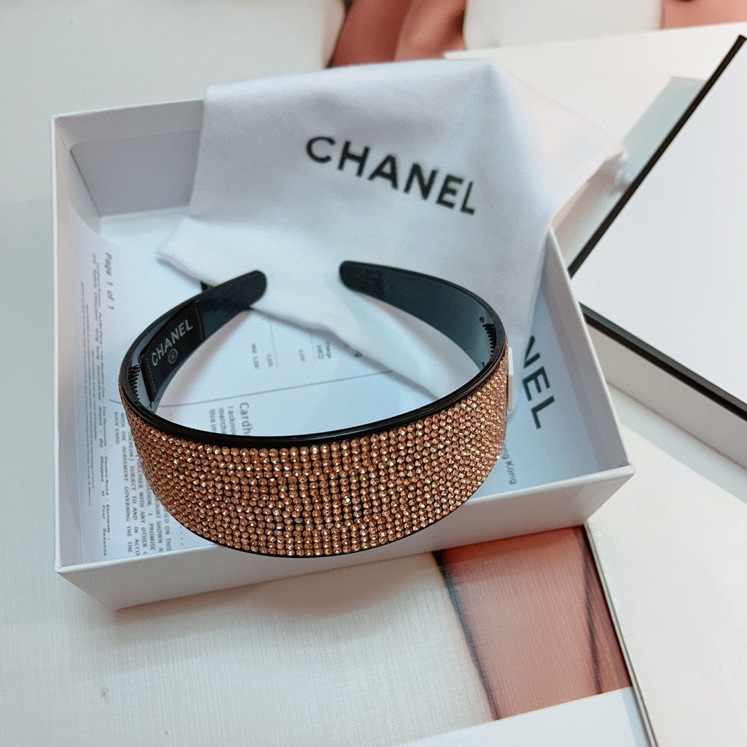 BROWN WITH CRYSTALS HAIRBAND RESIN FOR WOMEN 124677