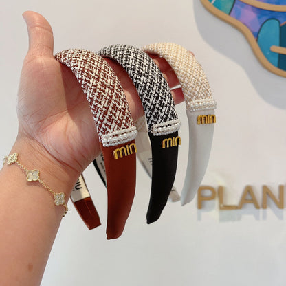 HEADBAND IN WHITE TWEED AND SILK 262050