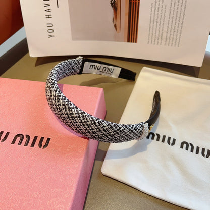 HEADBAND IN BLACK TWEED AND SILK 262052