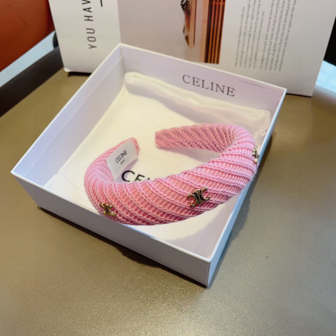 BRIGHT PINK WOOL FABRIC HAIRBAND 402915