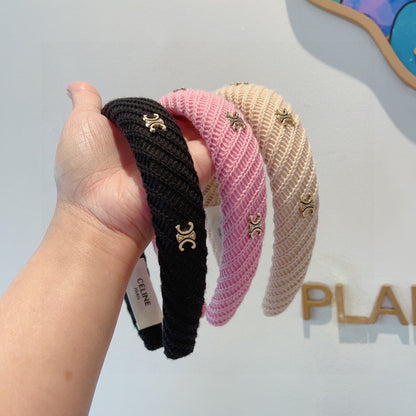 BLACK WOOL FABRIC HAIRBAND 402917