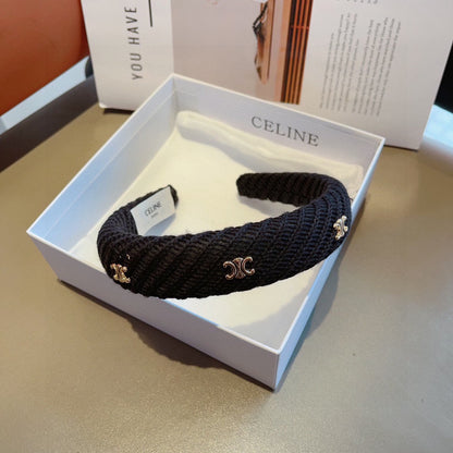 BLACK WOOL FABRIC HAIRBAND 402917