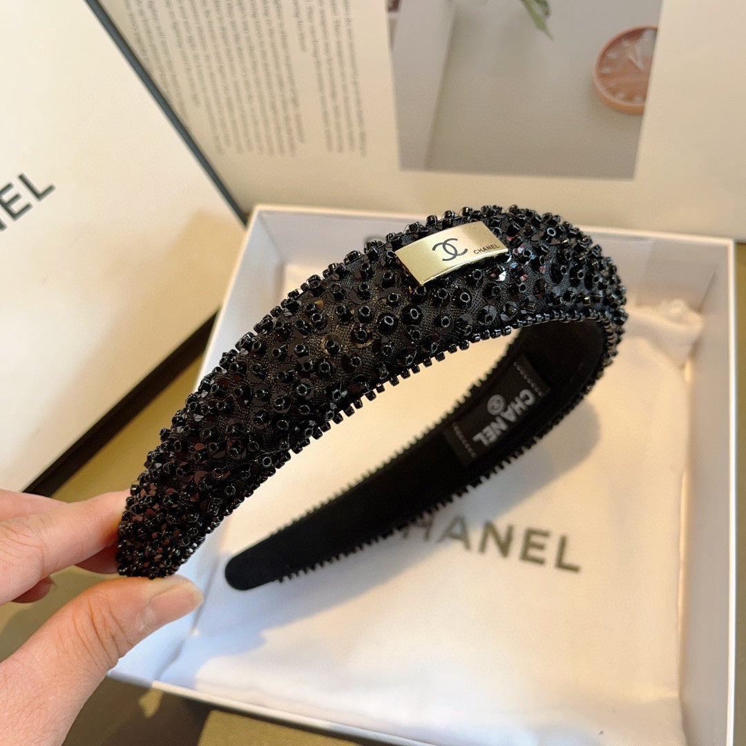 BLACK FABRIC WITH SEQUINS HAIRBAND 412430