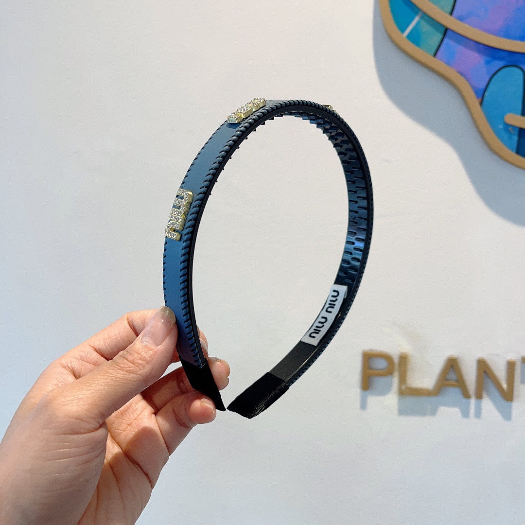 HEAD BAND IN USAFA BLUE LAMBSKIN AND RESIN 417295