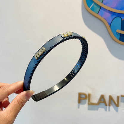 HEAD BAND IN USAFA BLUE LAMBSKIN AND RESIN 417295