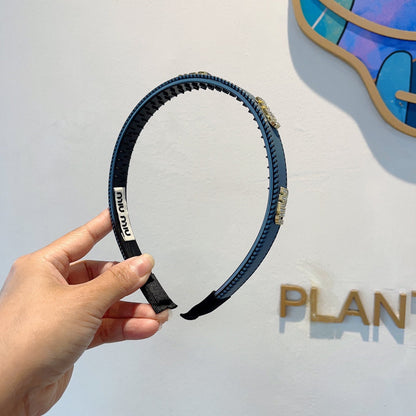 HEAD BAND IN USAFA BLUE LAMBSKIN AND RESIN 417295