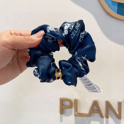 NAVY BLUE WRINKLED FABRIC SCRUNCHIE 417308