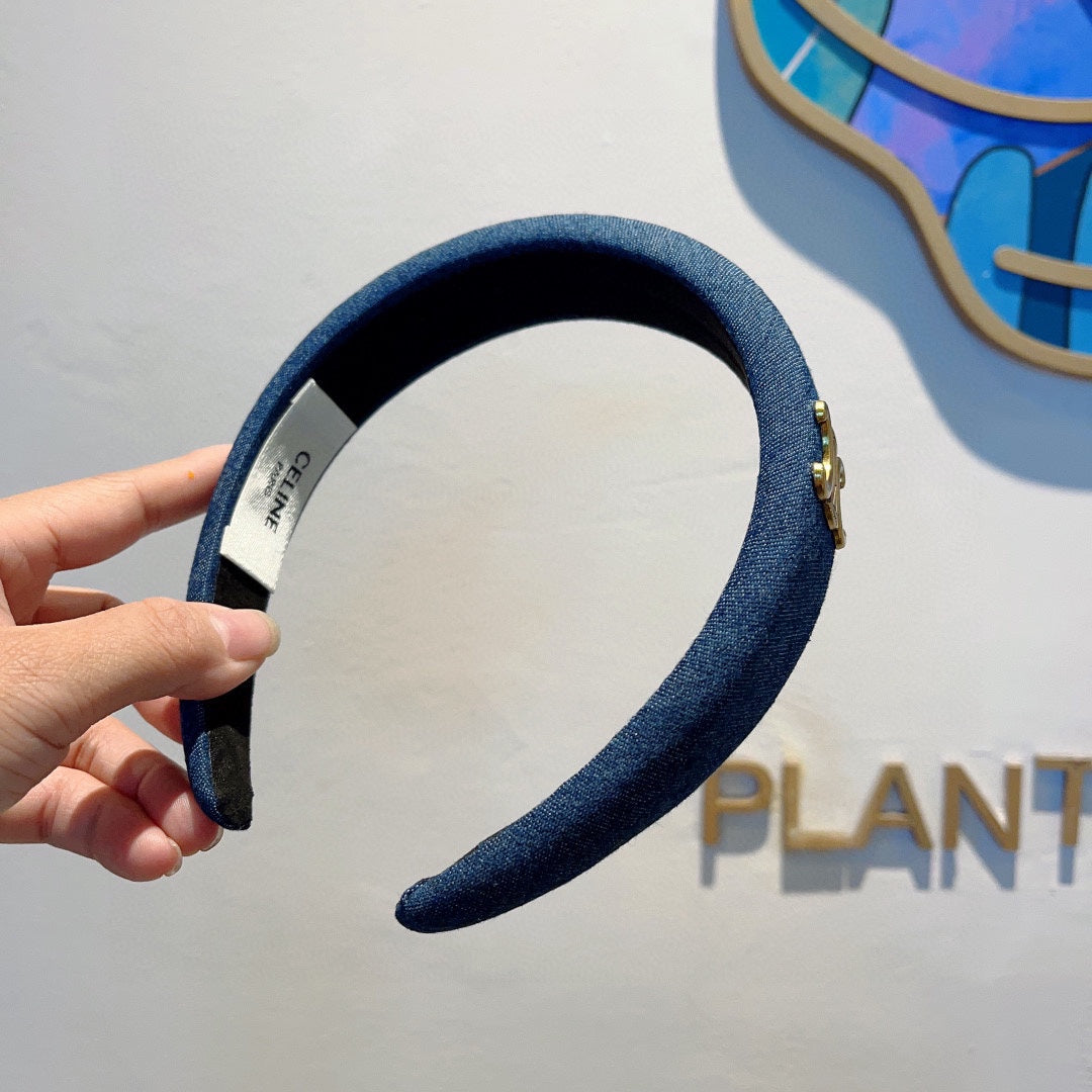 CLASSIC BLUE DENIM FABRIC HAIRBAND 420645