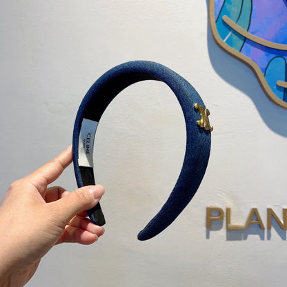 CLASSIC BLUE DENIM FABRIC HAIRBAND 420645