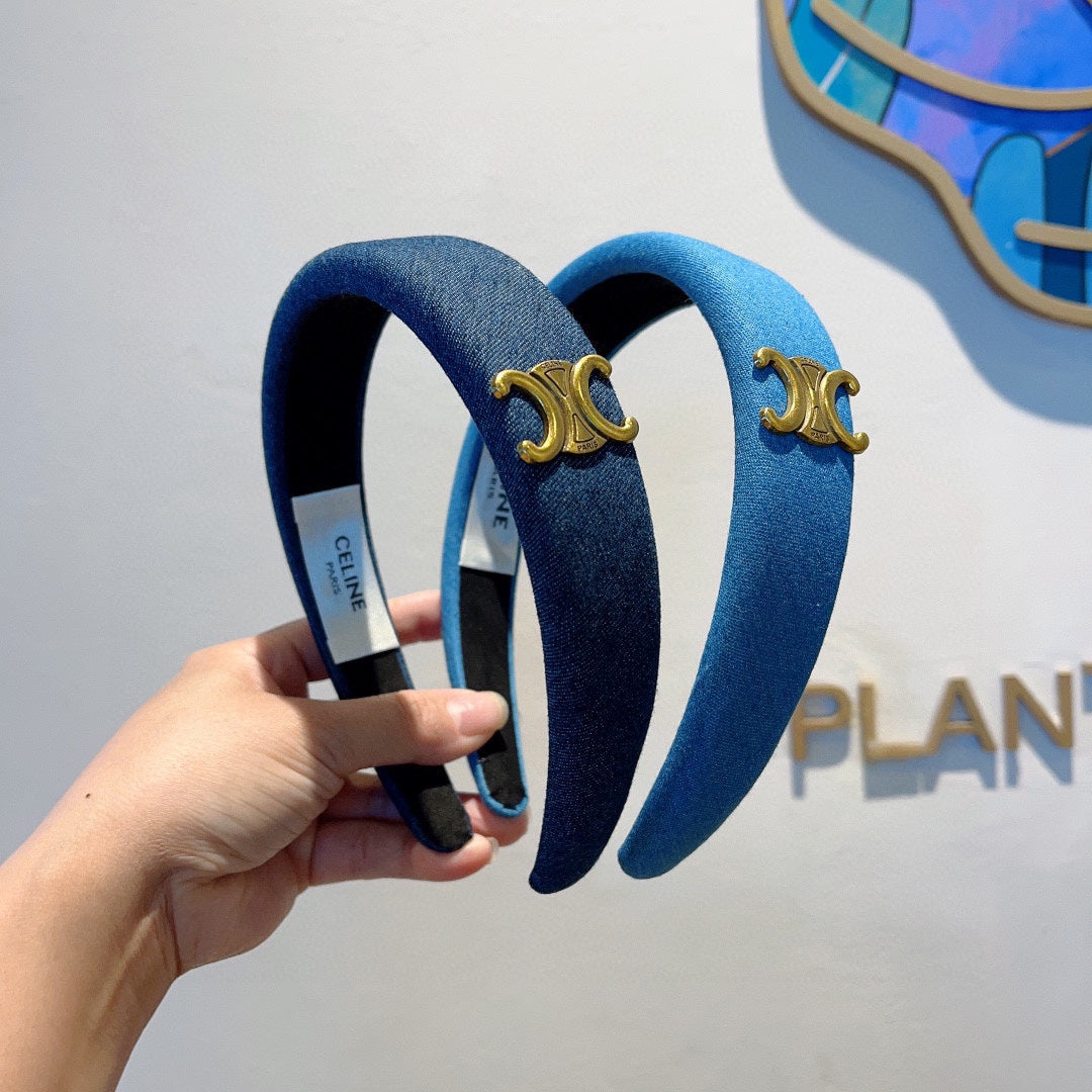 CLASSIC BLUE DENIM FABRIC HAIRBAND 420645