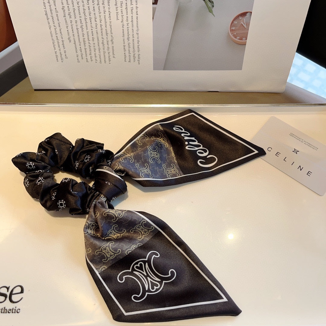 BLACK SILK SCRUNCHIE 420658