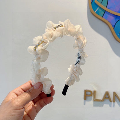 HEADBAND IN WHITE VOILE FABRIC 427317