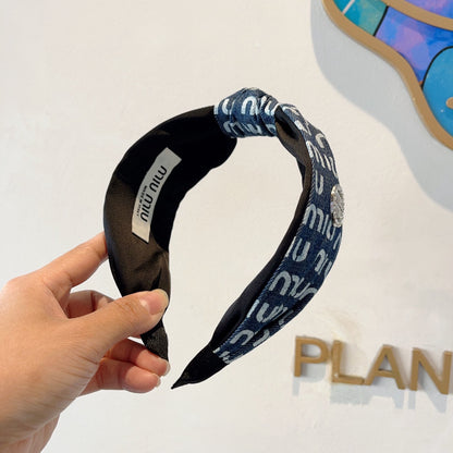 HEADBAND IN PRUSSIAN BLUE DENIM 432756