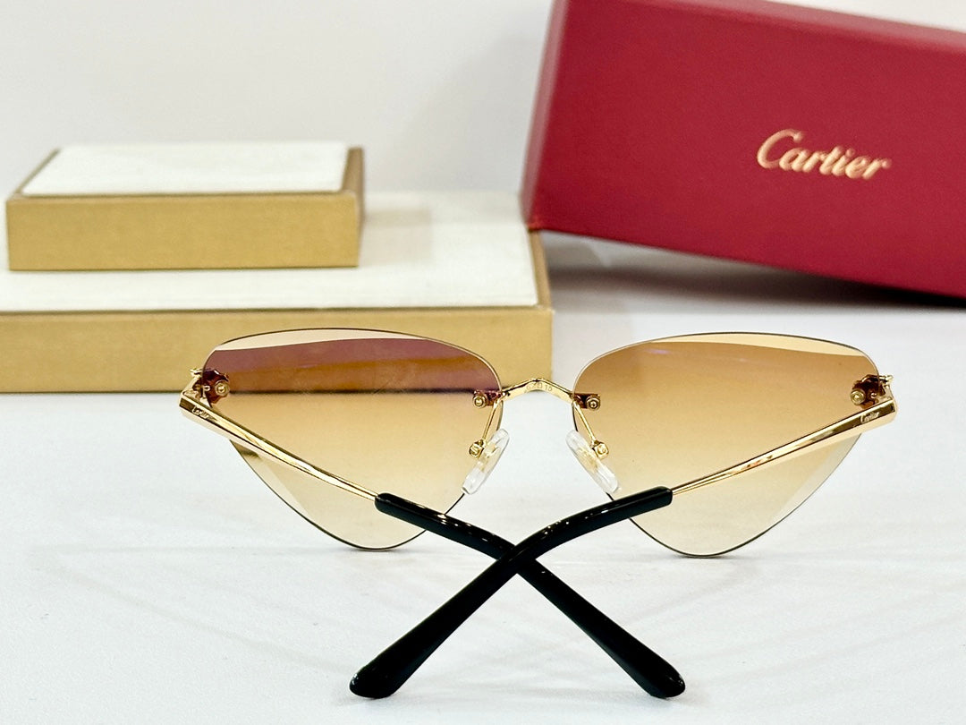 PANTHÈRE RIMLESS TRIANGLE FRAME SUNGLASSES  570457 IN METAL