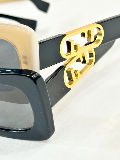 DIAGONAL RECTANGULAR FRAME SUNGLASSES FE40182 IN ACETATE