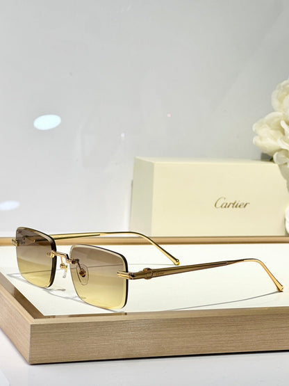 C DE RIMLESS SQUARE FRAME SUNGLASSES CT0610S IN METAL